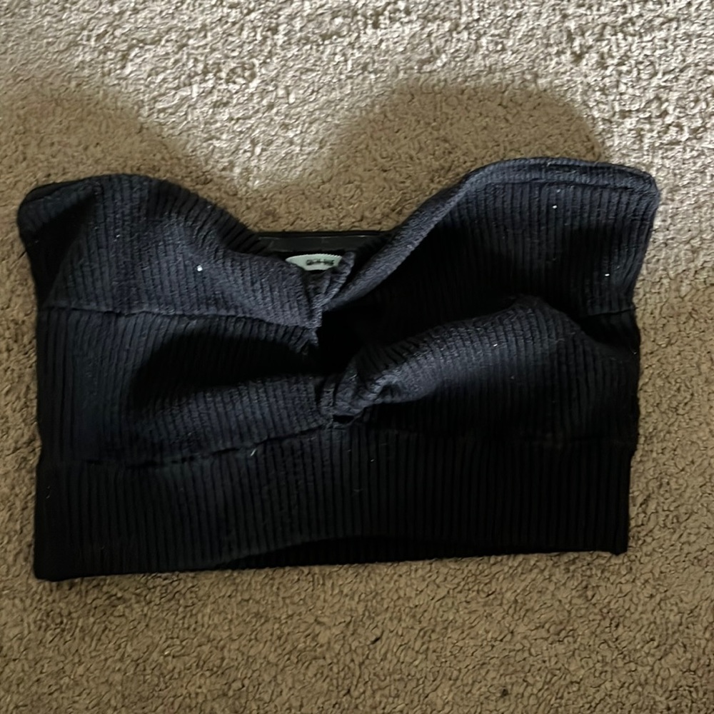 Black sweater crop tube top by Kimchi Blue